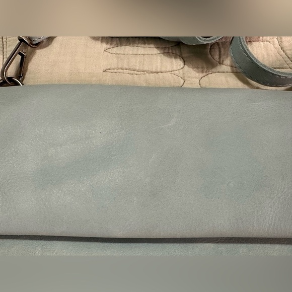 NEW Free People Traveler Wallet Leather Shoulder Crossbody Clutch Swan Lake Blue - Picture 12 of 15